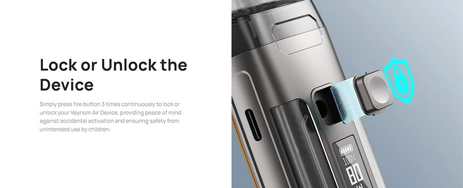 Banner showing the Aspire Veynom Air Kit's Button