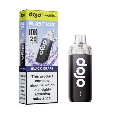 Black Grape Vaporesso Dojo Blast 10K Prefilled Pod Kit and Box