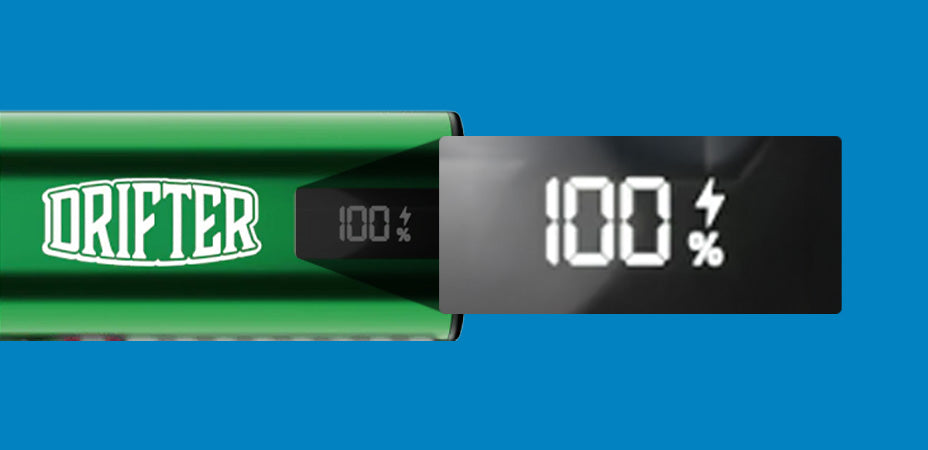 Banner showing the Drifter 6K Vape Kit's Battery Percentage Display