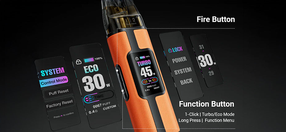 Banner showing the Elf Bar Elfx Pro Pod Kit's Button