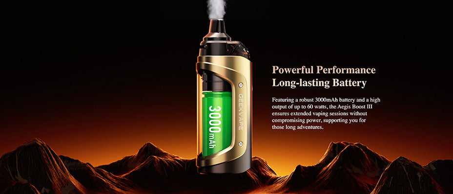 Banner showing the Geekvape Aegis Boost 3 Pod Kit's Battery