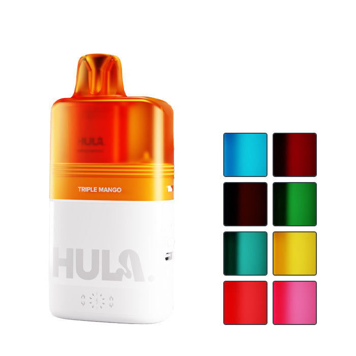 Hula 7000 Prefilled Pod Kit with eight squares showcasing eight out of the 10 available flavours