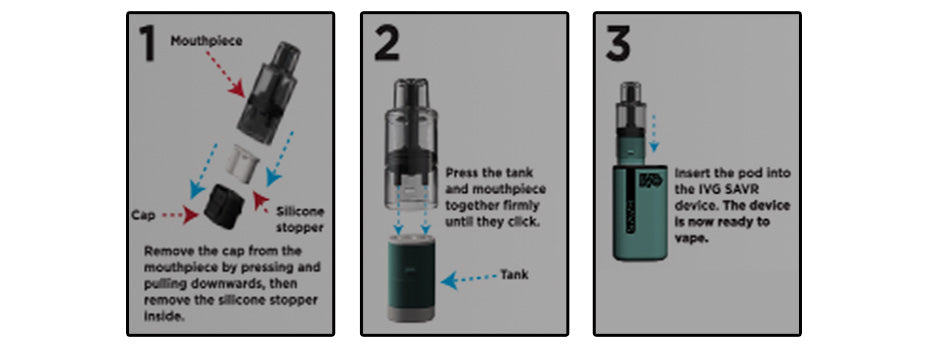 Banner showing the IVG Savr Prefilled Pod Kit's Assembly Instructions