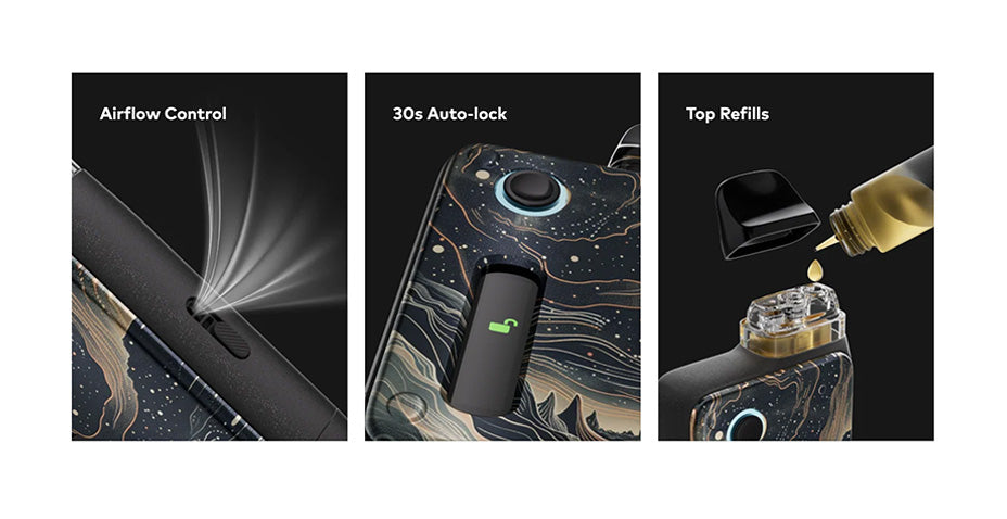 Banner showing the Innokin Endura V Box Pod Kit's Airflow, Screen and Pods