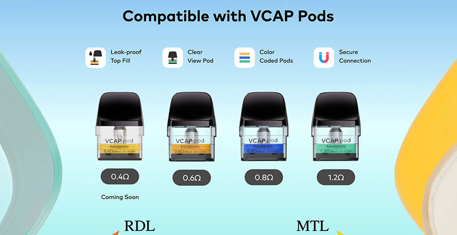 Banner showing the Innokin Endura V Box Pod Kit's Compatible Pods