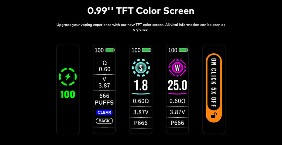Banner showing the Innokin Endura V Box Pod Kit's Screen