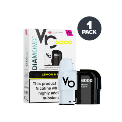 Lemon Lime Vapes Bars Diamond 6000 Prefilled Pod and Box