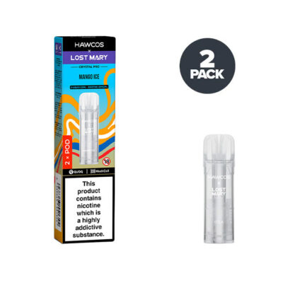 Lost Mary vape device packaging with 'Hawcos' branding on a white background