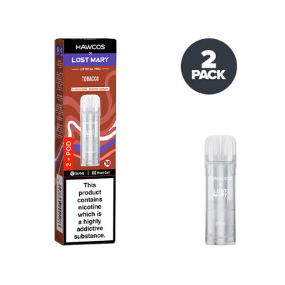 Lost Mary vaping device packaging with nicotine warning label on a white background