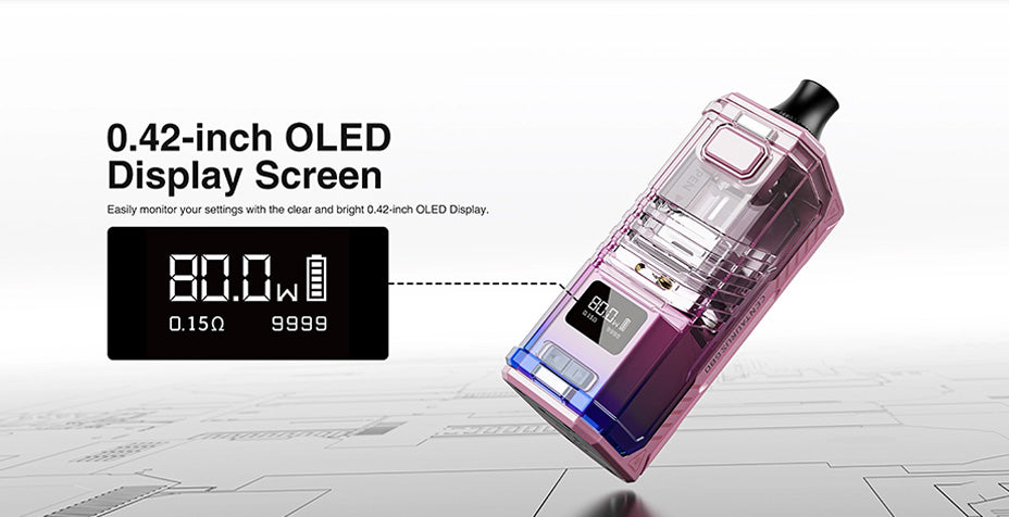 Banner showing the Lost Vape Centaurus G80 AIO Kit's Screen