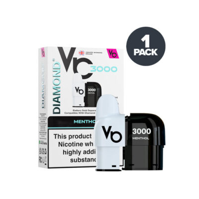 Menthol Vapes Bars DIamond 3000 Prefilled Pod and Box