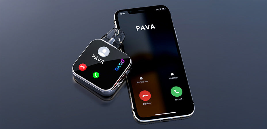 Banner showing the Pava Horiz Ultra Vape Kit's Bluetooth Connectivity