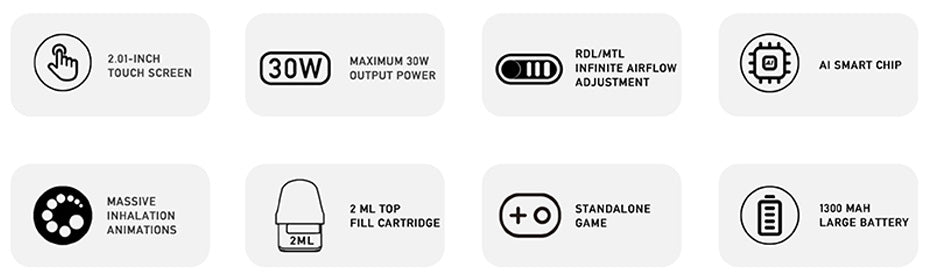 Banner showing the Pava Horiz Ultra Vape Kit's Key Features