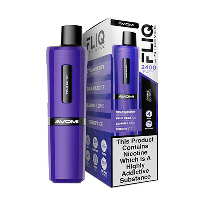 Prime Edition Avomi Fliq 4 in 1 Prefilled Pod Kit and Box