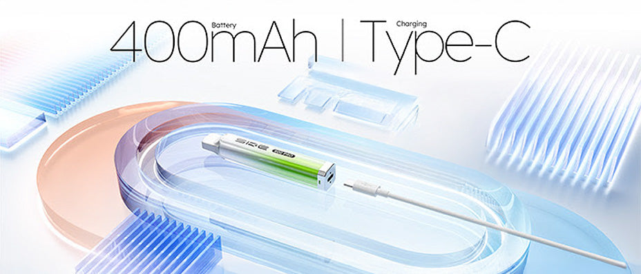 Banner showing the SKE Crystal Pro 600 Prefilled Pod Kit's Battery and Charging Port