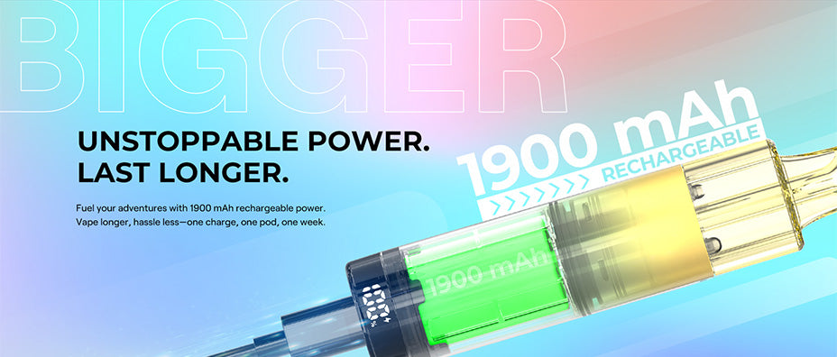 Banner showing the Uwell Viscore 8000 Starter Vape Kit's Battery
