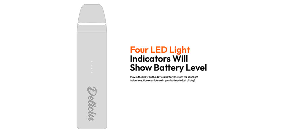 Banner showing the Vaporesso Deliciu Mate Starter Vape Kit's LED Light