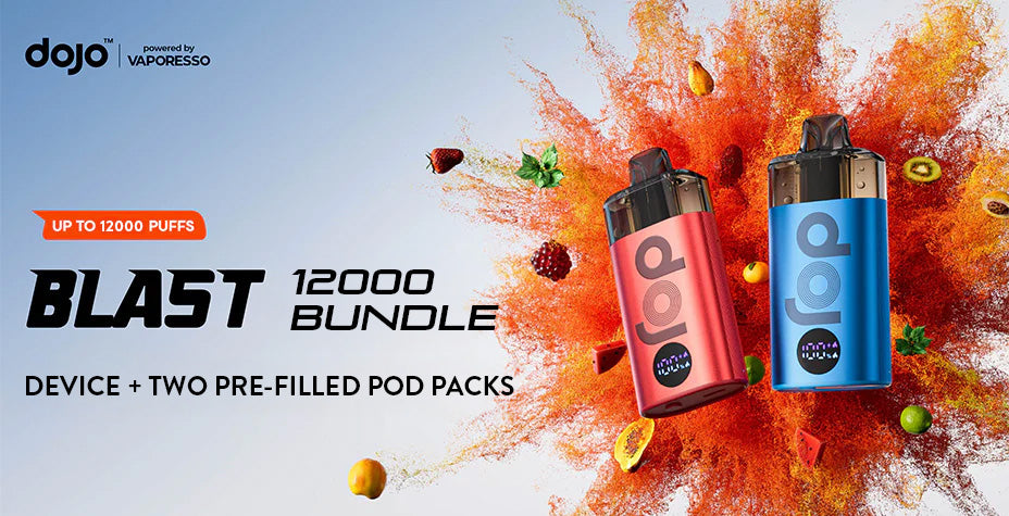 Banner showing the Vaporesso Dojo Blast 12K Bundle