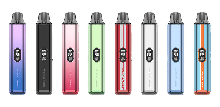 Banner showing all the Vaporesso Vibe Pod Vape Kit Colours