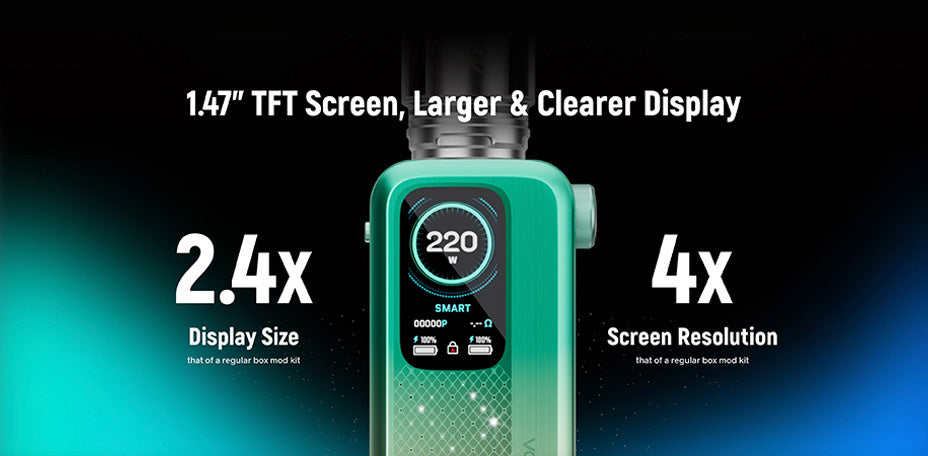 Banner showing the VooPoo Vinci Spark220 Vape Kit's Screen