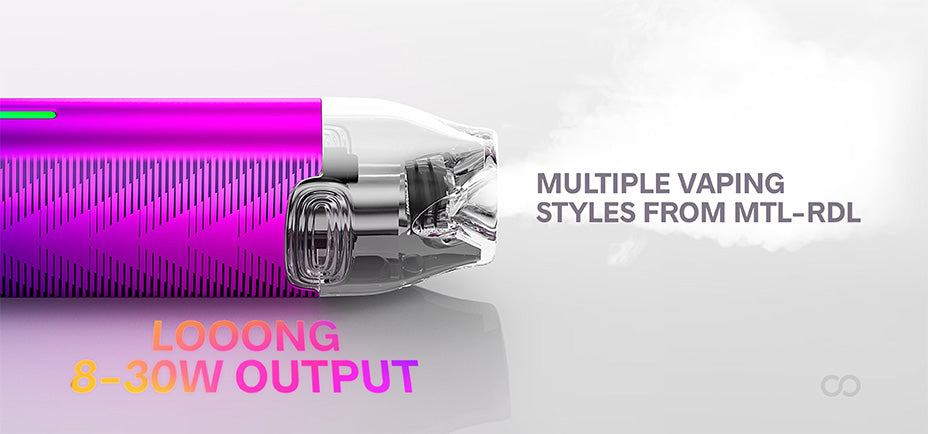 Banner Showing the wattage range on the VooPoo Vmate i2 Pod Kit