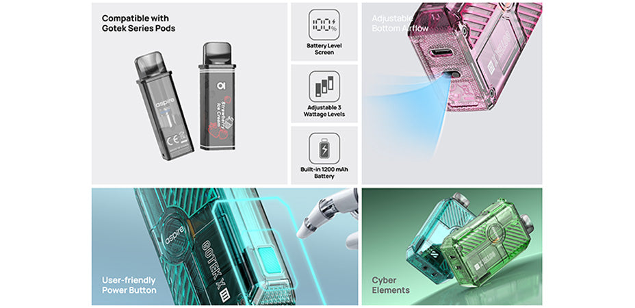 Key Features of Aspire Gotek X3 Pod Kit