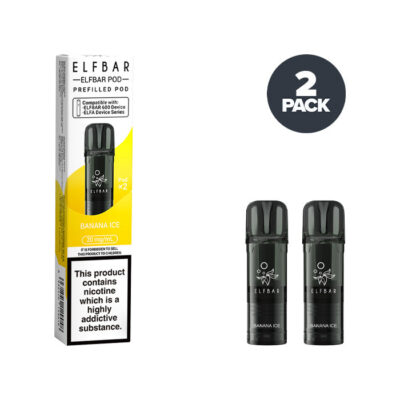 Two Banana Ice Elf Bar 600 Prefilled Pods with Box