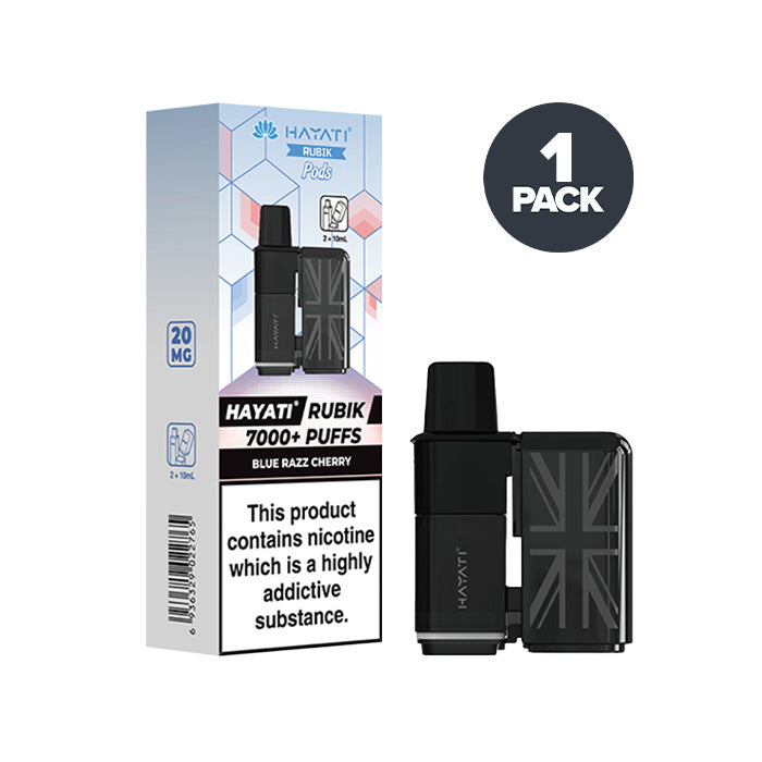 Blue Razz Cherry Hayati Rubik 7000 Prefilled Pods and Box
