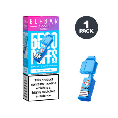 Blue Razz Lemonade Elfbar AF5500 Prefilled Pods and Box