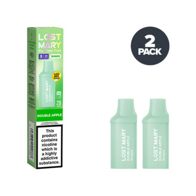 Two Double Apple Lost Mary BM600 Prefilled Pods with Box