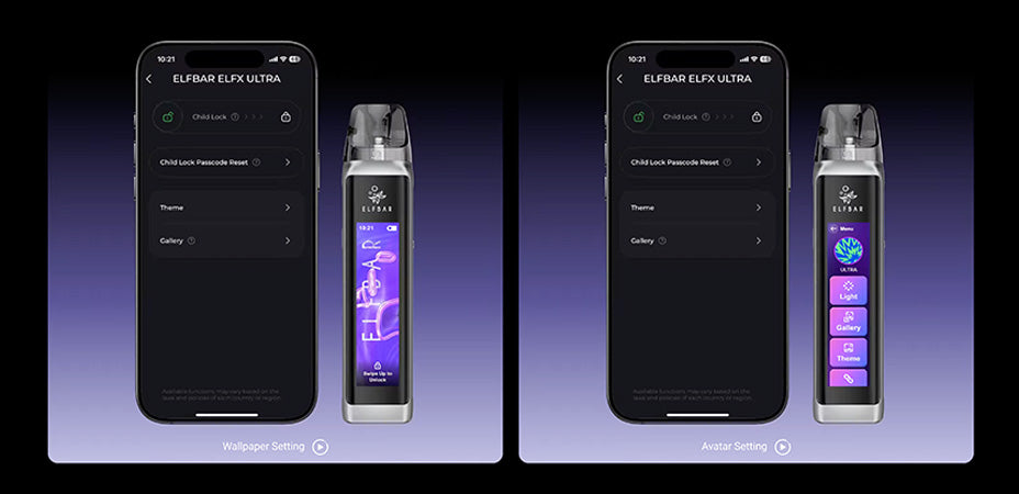 Banner showing the Elf Bar ELFX Ultra Pod Kit's App Connectivity