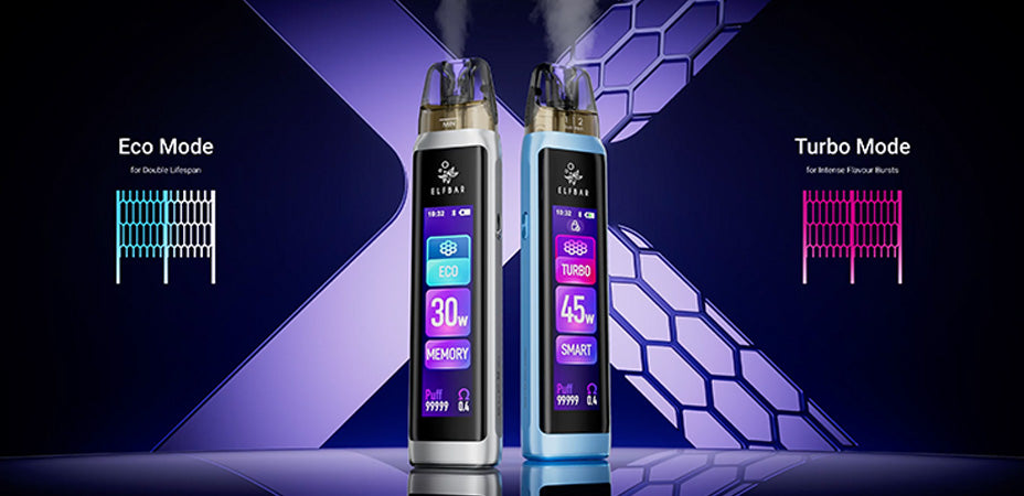 Banner showing the Elf Bar ELFX Ultra Pod Kit's Dual Mesh System