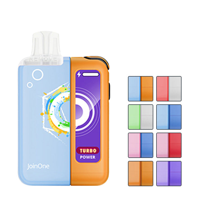 Elf Bar JoinOne 15 Prefilled Pod Kit with eight squares showcasing eight out of the 19 available flavours