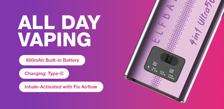 Battery Banner of Elf Bar 4 in 1 Ultra 50 Prefilled Pod Kit