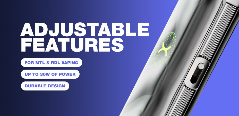 Banner showing the OXVA XLIM Go 2 Pod Kit's Adjustable Features