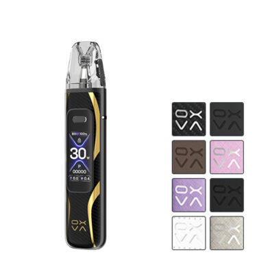 OXVA Xlim Pro 3 Pod Kit with eight squares showcasing eight available colours out of nine