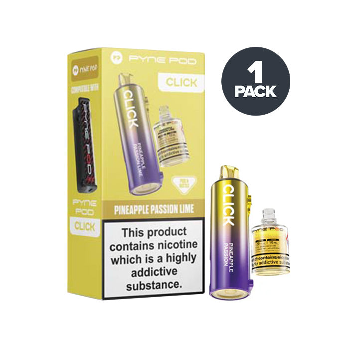Pineapple Passion Lime Pyne Pod Click Prefilled Pod and Box