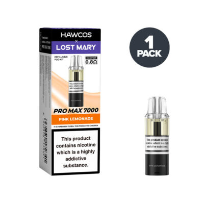 Pink Lemonade Hawcos X Lost Mary 7000 Pro Max Prefilled Pod and Box