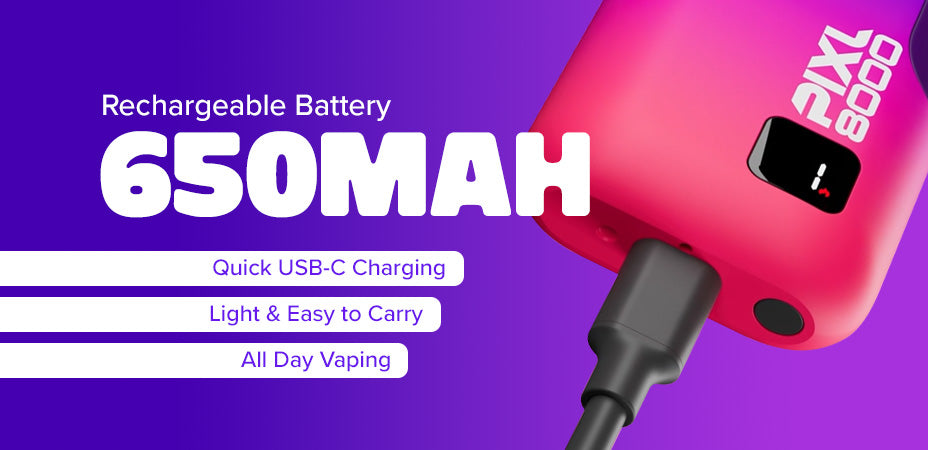 battery Banner of PIXL 8000 Prefilled Pod Kit