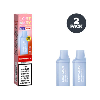 Two Red Apple Ice Lost Mary BM600 Prefilled Pods with Box