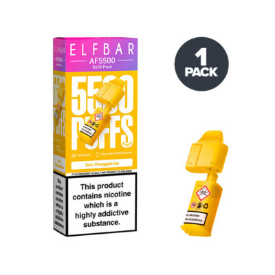 Sour Pineapple Ice Elfbar AF5500 Prefilled Pods and Box