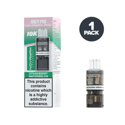 Strawberry Watermelon Juicy Pod Novamax 10K Prefilled Pod and Box