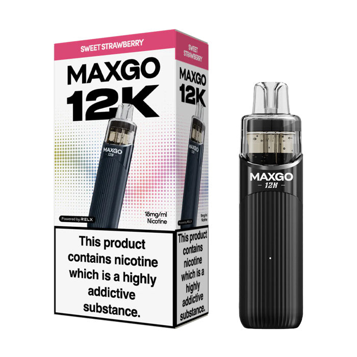 Sweet Strawberry Relx MaxGo 12k Prefilled Pod Kit and Box