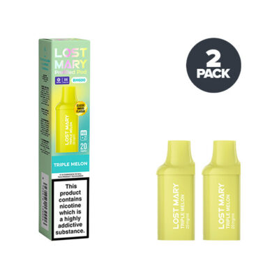 Two Triple Melon Lost Mary BM600 Prefilled Pods with Box