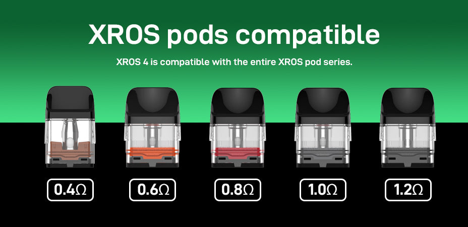 Banner showing the Vaporesso Xros 4 Pod Kit's Compatible Pods