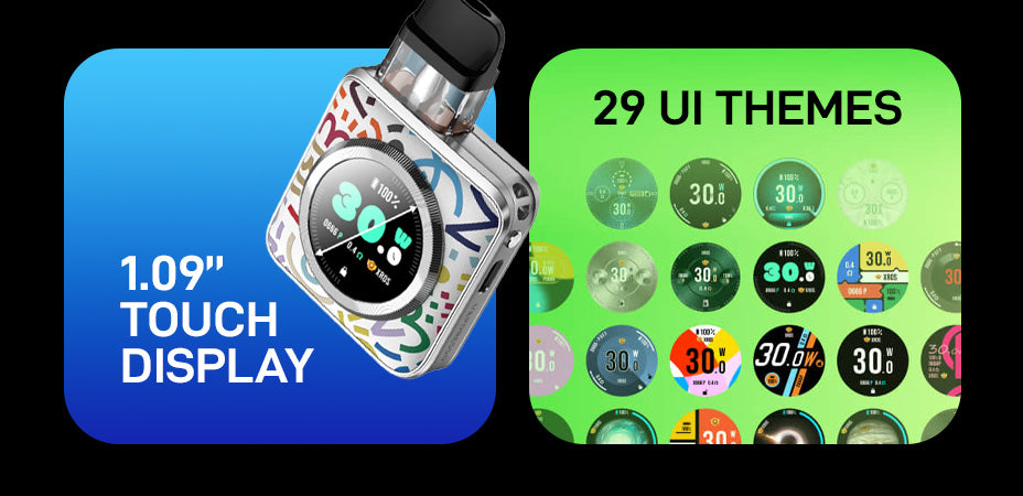 Banner showing the Vaporesso XROS 5 Nano Pod Kit's Screen and UI Themes