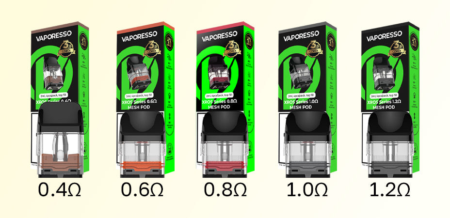 Banner showing all Vaporesso Xros Corex 3.0 Pods with Boxes