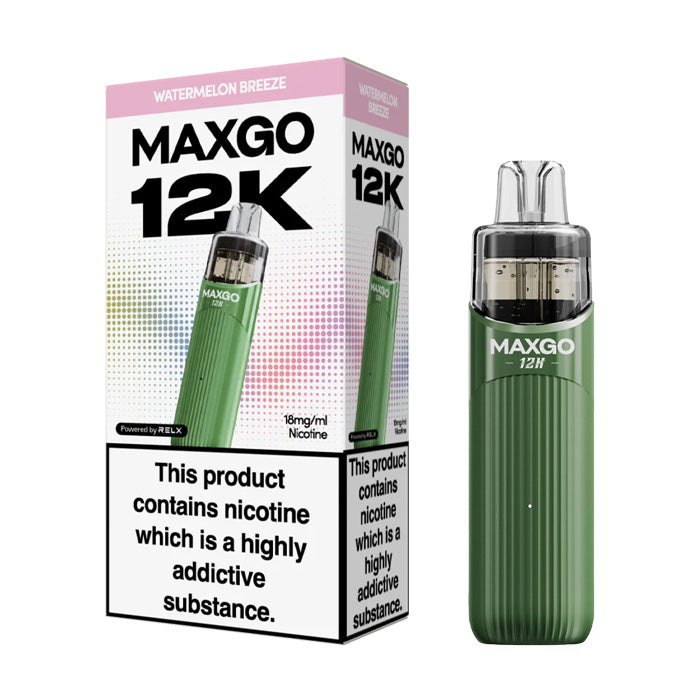 Watermelon Breeze Relx MaxGo 12k Prefilled Pod Kit and Box